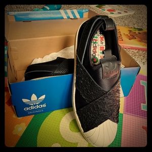 NWT adidas superstar slip on